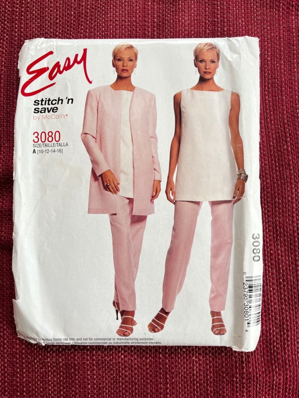 Easy Stitch 'n Save Pink Straight-Leg Women's Pants